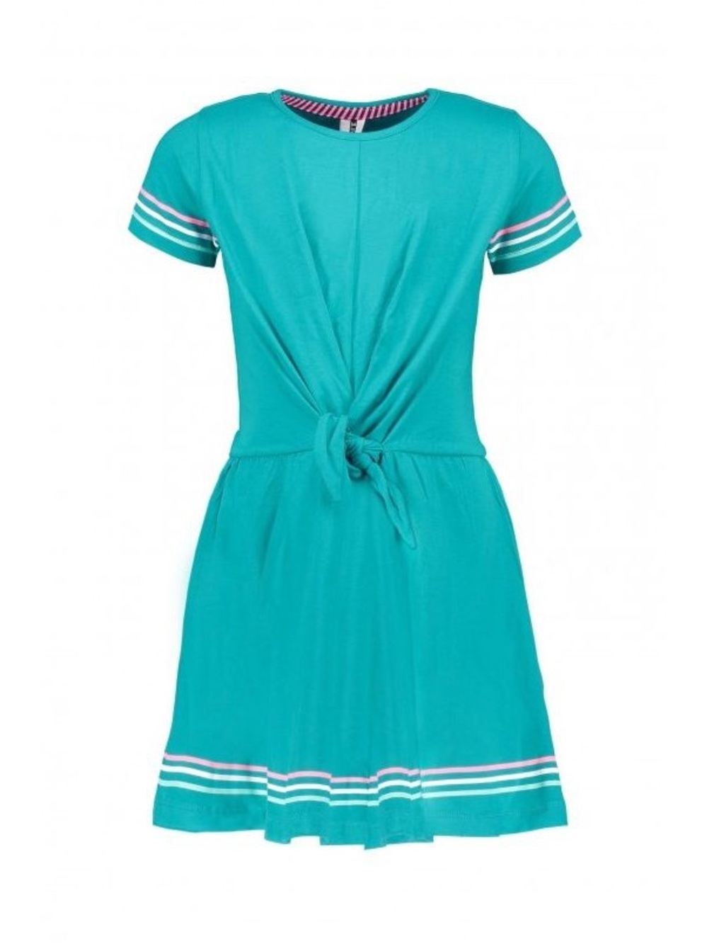 Kids' Teal Tie-Front Casual Dress